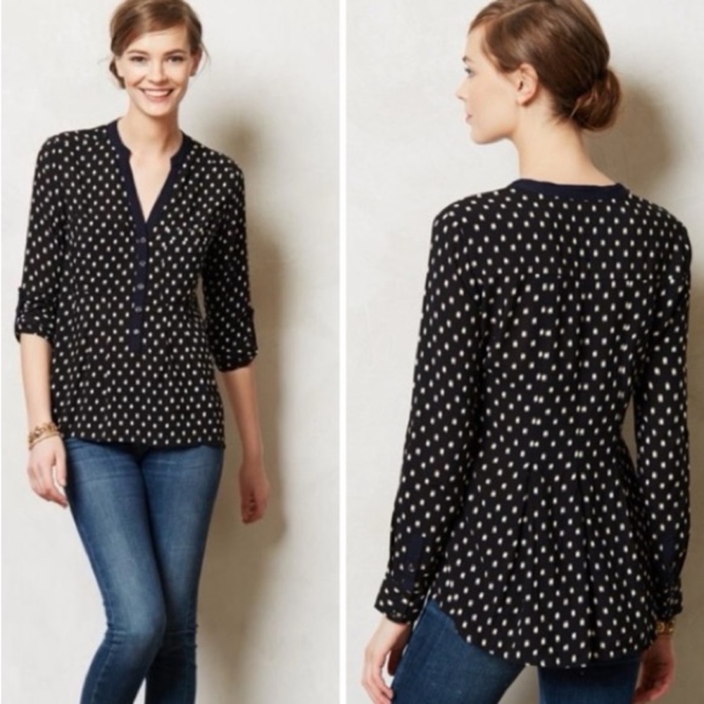 Anthropologie Vanessa Virginia Women's Polka Dot Top